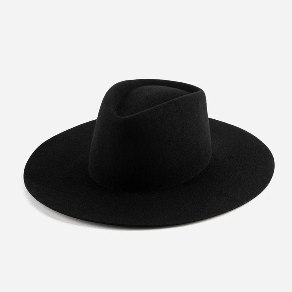 Gigi Pip Dakota Wide Brim Hat in Black (Size M/L 59)